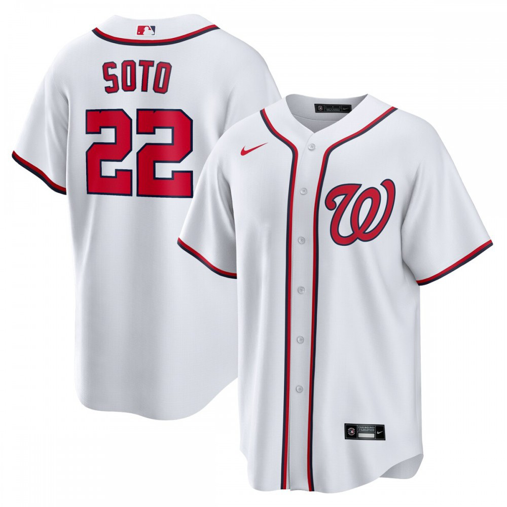 Juan Soto Washington Nationals Home Replica Player Name Jersey - White-Pro Kit Vault | Brand New 26/27 Sports Jerseys